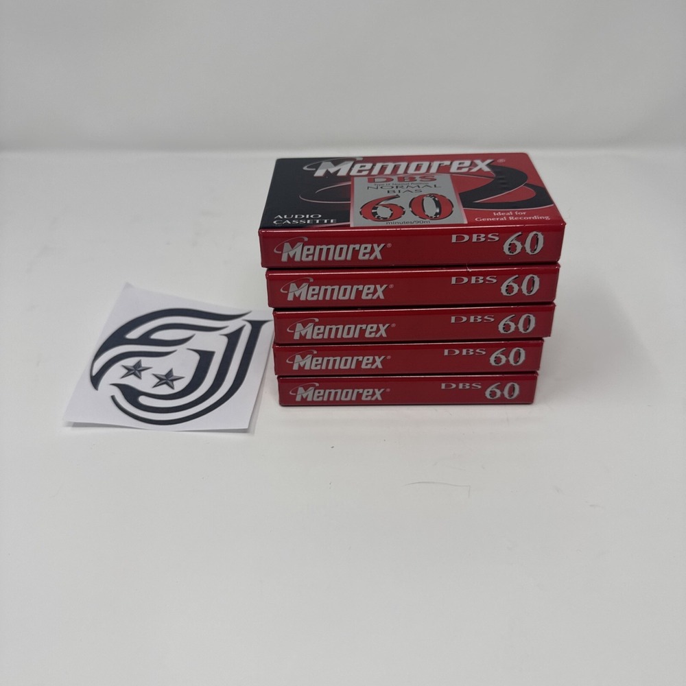 Memorex DBS 60 Normal Bias Type I Blank Audio Cassettes Lot Of 5 - New/sealed